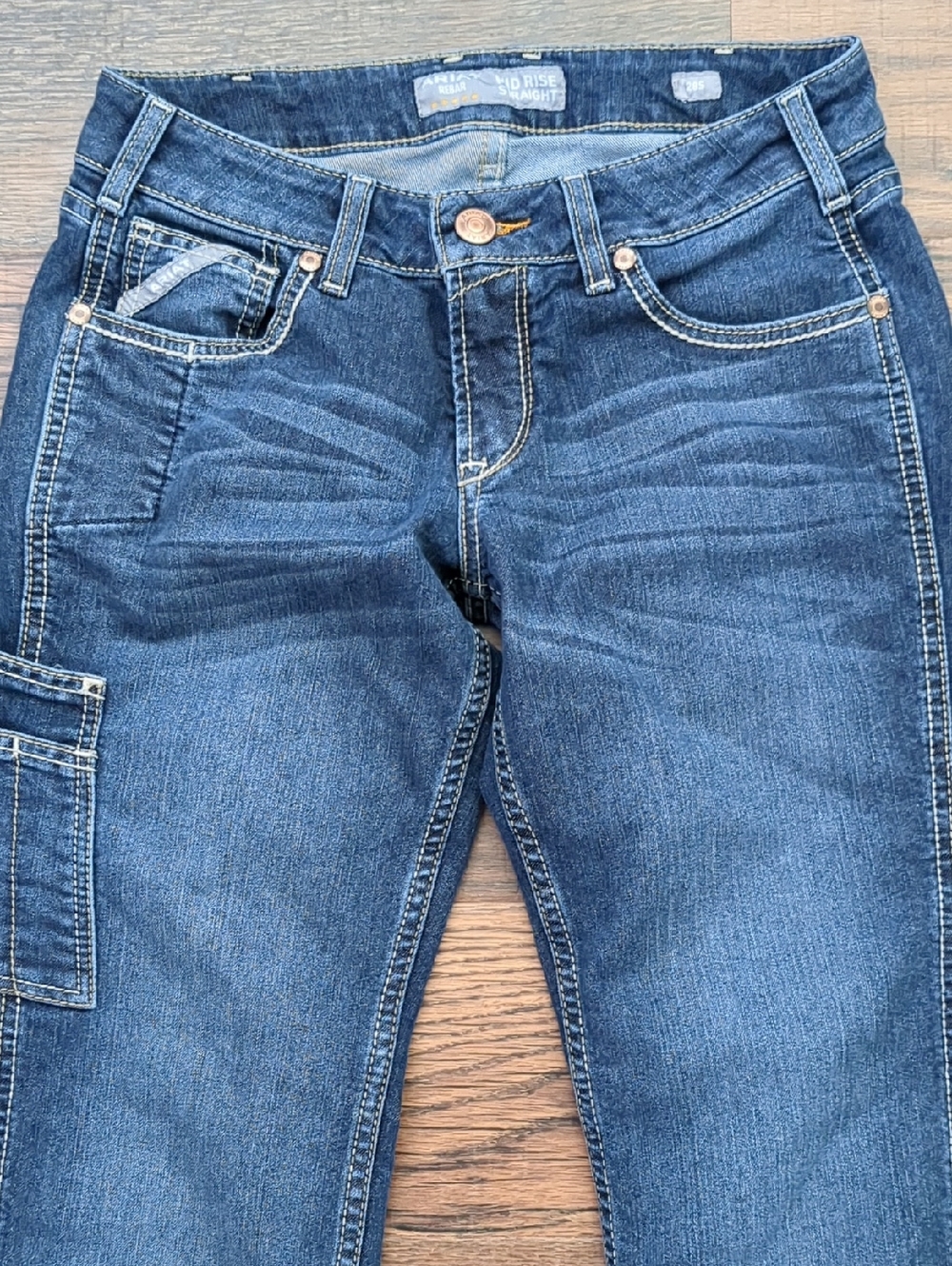 ARIAT Mid Rise Straight Women's Blue Carpenter Jeans, Size 28S, 28 Short - Picture 2 of 8